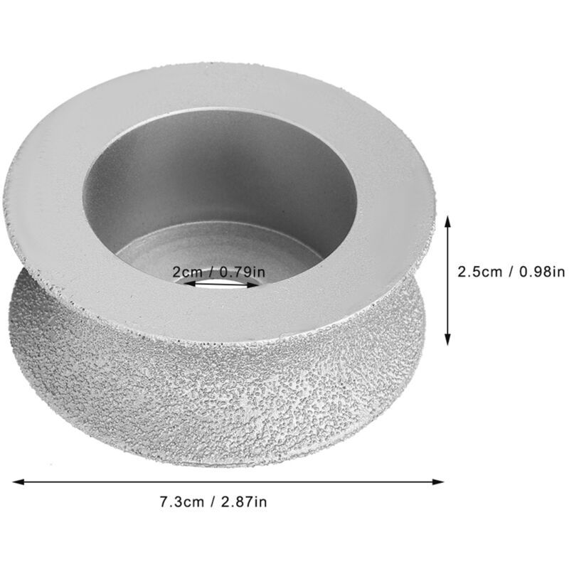 Meule Diamantée Brasée De 7,3 Cm, Abrasif Concave, Pour Pierre Ceramique Verre 15 Cm 86471619