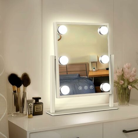 720013 Miroir de maquillage pliant avec lumières LED et tiroirs