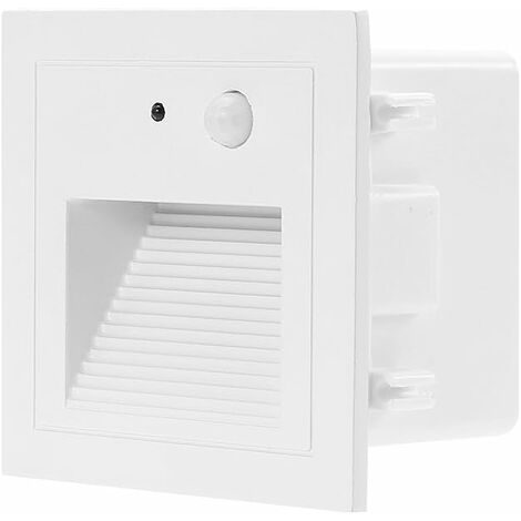 Ineasicer Lot de 16 LED Spot Mural Encastré 3W Applique Murale Escalier Etape Lumière Lampe Détecteur de Mouvement Sol Encastré Lumière Escalier Lumière Hall Lampe 2800K Blanc Chaud