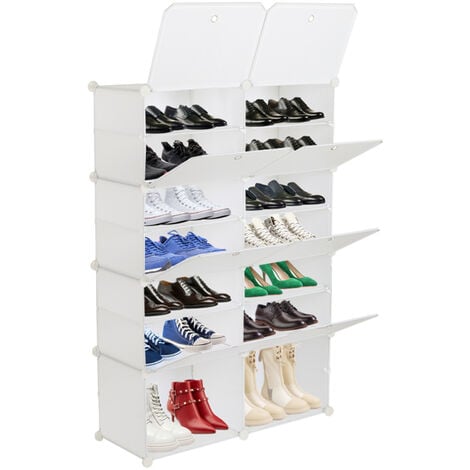 WENKO Support chaussures, porte chaussures mural à suspendre avec 6  compartiments pour 18 paires de chaussures, rangement et organisation dans  la