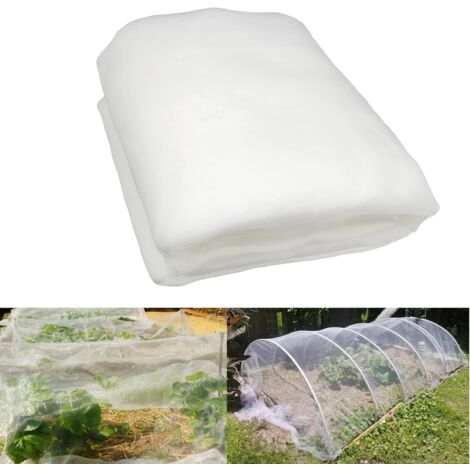 Filet De Protection Anti-Insectes Et Oiseaux Pour Jardin - Maille Fine 1,3-1,5 Mm - 6 X 2,5 M - Blanc