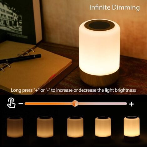 Lampe De Chevet Tactile Dimmable  Lampe Led Sans Fil A Pile Avec 4 Couleur Changeante Et 3 Intensité Lumière, Veilleuse Led Enfant Rechargeable Avec Fonction De Minuterie Pour Chambre, Table, Nuit