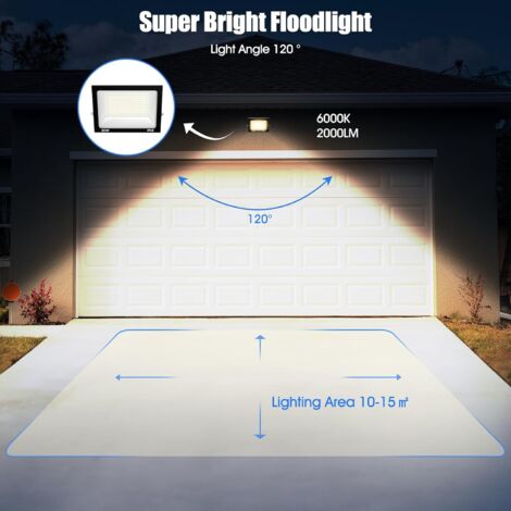 Projecteur LED Extérieur TOPAUBUB 200W - 20000LM 6500K IP66 | Éclairage Puissant Pour Jardin, Terrasse, Parking