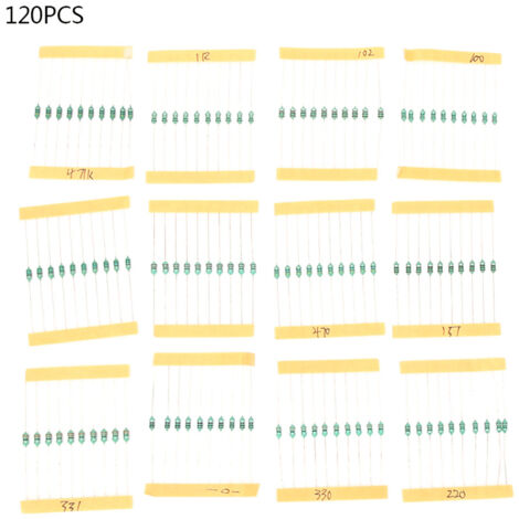 120-Piece Coil Set 1/4W Color Ring 12 Types Induction 1UH~1MH