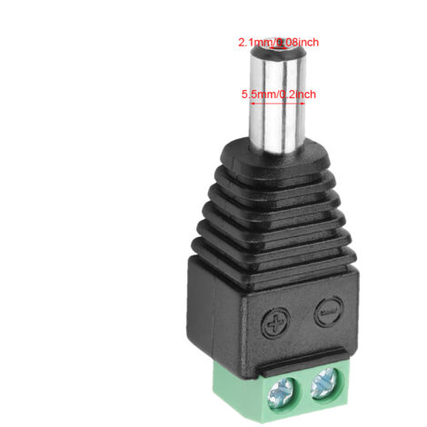 10 Connecteurs Jack DC 5.5x2.1mm Femelle à Bornes à Vis - Pour Alim CCTV, Audio, Vidéo - No Soudure