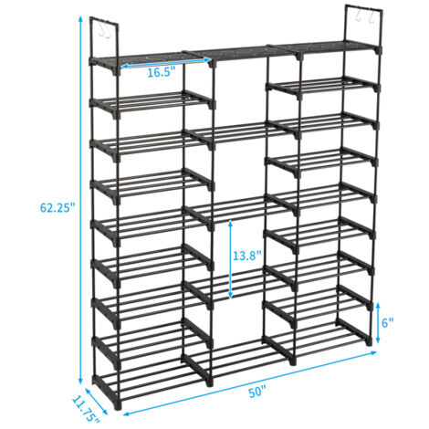 Armoire à Chaussures Pliable Avec Porte Transparente, Rangement Pour 36 Paires, 9
