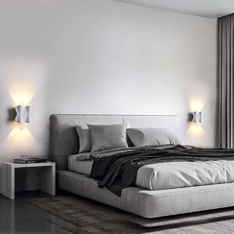 2 Pack Applique Murale Interieur LED IP54 Etanche Exterieur Applique Murale 4W Chambre Salon Murale Lampe 220v Blanc Chaud Source 3200K (Blanc)