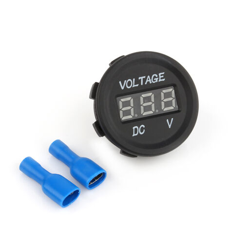 Voltmètre Numérique étanche DC 12V - Affichage LED Rouge - Pour Voiture, Moto, Camping-car - Installation Facile