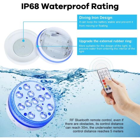 DeeprBetter Lumiere Piscine Flottante Avec Télécommande Rechargeable Eclairage 167507000309