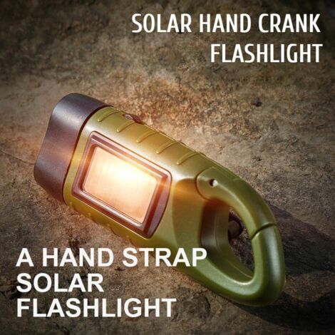 Lampe torche à manivelle à énergie solaire, lampe torche à dynamo rechargeable pour le camping et la randonnée Lampe torche à manivelle à énergie solaire, lampe torche à dynamo rechargeable pour le camping et la randonnée
