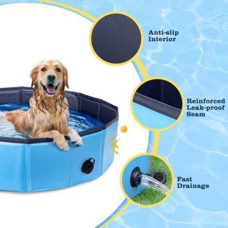 Piscine Pliante Pour Chien - 80 Ou 100 Cm, Antidérapante, Portable, été Jardin