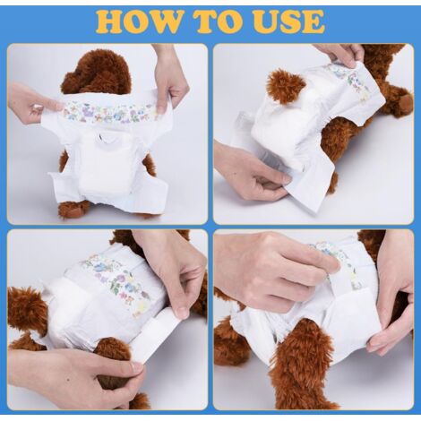 Couches Jetables Pour Chienne - Lot De 20 - Anti-fuites, Super Absorbantes - Pour Chaleurs, Incontinence, éducation