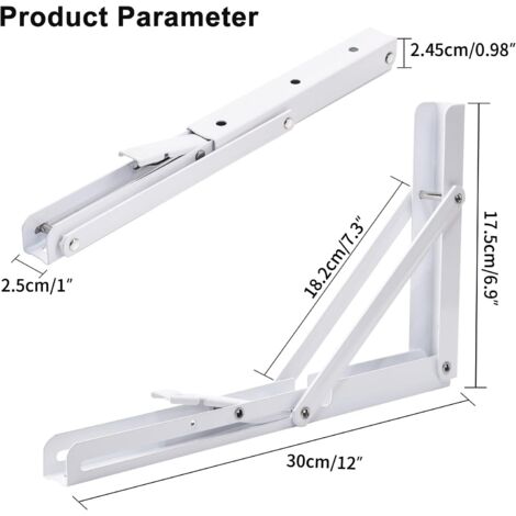 Support Console Rabattable Support d' Étagère Pliable 300mm,2 Pièces Équerres Pliantes Charge ...