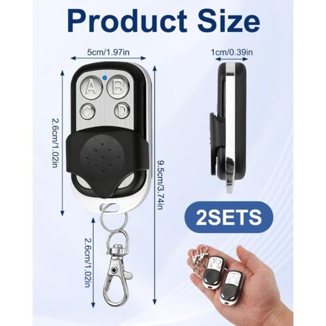 YMYNY 4 Pièces Telecommande Universelle Portail, Telecommande Garage Universelle Sans Fil Telecommande Portail Compatible 43392 Mhz Telecommande Universelle Porte Garage 88851364 - Foto 5
