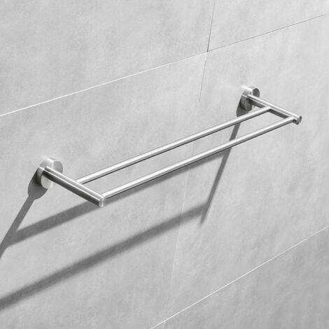 Barres Porte-Serviettes Rétro 62.5cm,Brossé,Salle Bain Barre Porte Serviette INOX,Antirouille,Support Serviette Mural Perçage Avec Vis Fixes