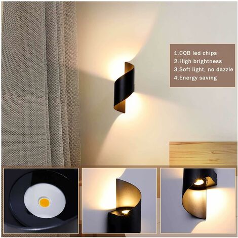 Applique murale LED moderne 10 W avec boîtier en aluminium Étanche IP65 Lumière montante/descendante,3000 K,chaud pour intérieur/extérieur