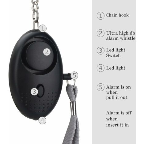 Alarme personnelle, [3-pack] Alarme d'urgence avec porte-clés 140 dB avec  anti-agression
