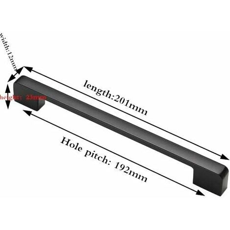10pcs poignée meuble entraxe 192mm-poignée porte cuisine noire poignee barre meuble poignee de cuisine noire