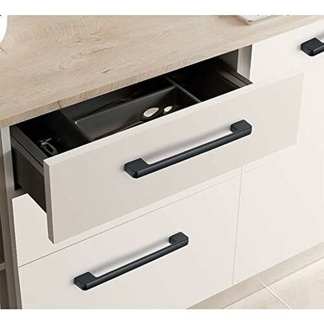 10pcs poignée meuble entraxe 192mm-poignée porte cuisine noire poignee barre meuble poignee de cuisine noire