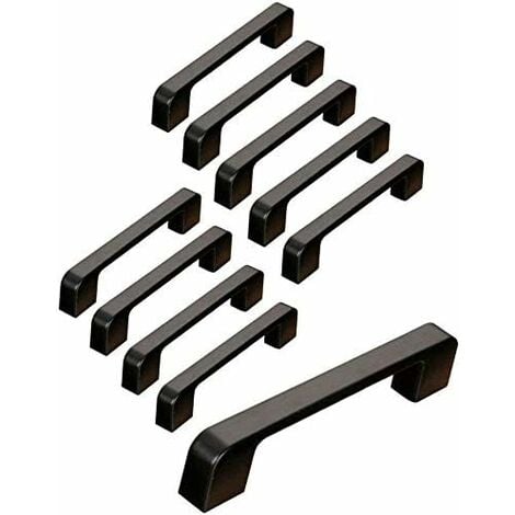 10pcs poignée meuble entraxe 96mm-poignée porte cuisine noire poignee barre meuble poignee de cuisine noire