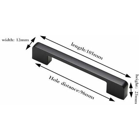 10pcs poignée meuble entraxe 96mm-poignée porte cuisine noire poignee barre meuble poignee de cuisine noire