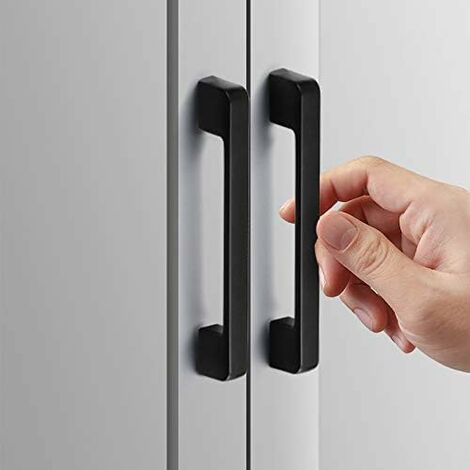10pcs poignée meuble entraxe 96mm-poignée porte cuisine noire poignee barre meuble poignee de cuisine noire
