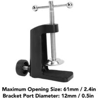 Serre-Joint En C Alliage Aluminium - Pince Bureau 61mm - Support Lampe/Micro - Charge 2kg - Noir