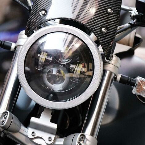 Moto 7 Pouces Phare Garniture Anneau Couverture Aluminium Compteur de  Vitesse Jauge Phare Phare Anneau Pour