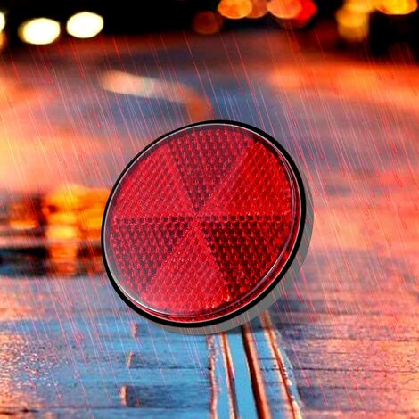Réflecteur Rectangulaire, 4pcs Autocollant Réfléchissant ABS de sécurité  Réflecteur Rectangulaire Universel pour Moto de Voiture (rouge) (Rouge)