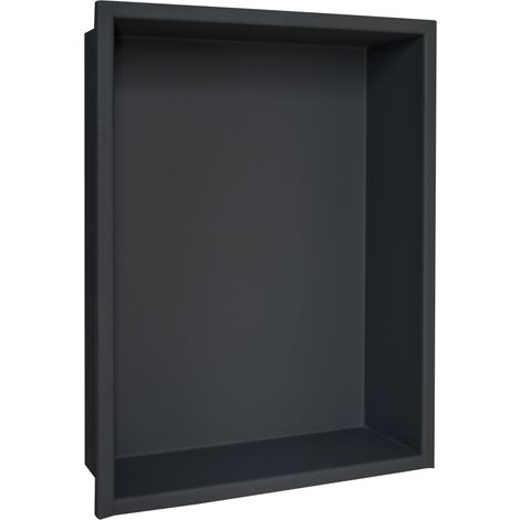 U-Tile – Niche encastrable étanche en acier inox 40 x 30 cm – Installation facile en neuf ou rénovation – Pour rangement douche professionnel