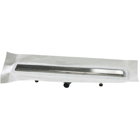 U-Tile – Caniveau de douche 80 cm en acier inox – Siphon 360° orientable – Débit 44L/min – Bavette d'étanchéité incluse