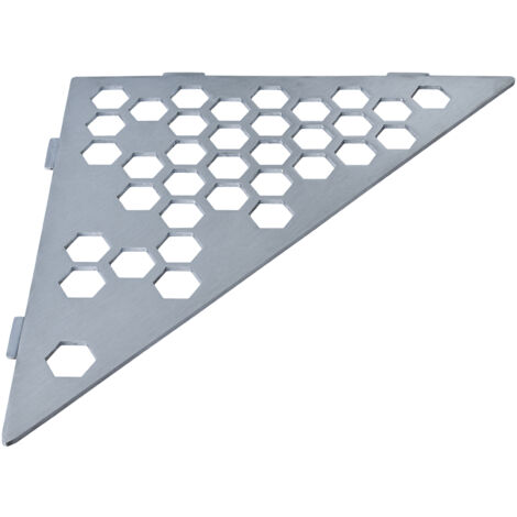 U-Tile – Étagère de douche en acier inox 20,4 x 20,4 cm – Triangulaire hexagonal – Fixation sans perçage – Épaisseur 2 mm