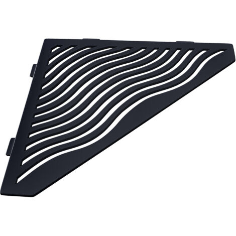 U-Tile – Étagère de douche en acier inox noir 20,4 x 20,4 cm – Fixation sans perçage – Épaisseur 2 mm – Design Pentagone Aqua