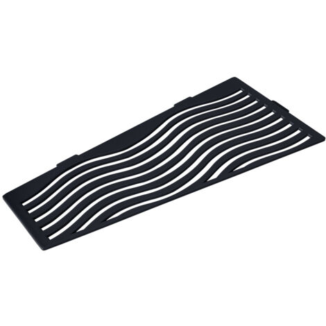 U-Tile – Étagère de douche en acier inox noir 26,2 x 12/7 cm – Fixation sans perçage – Résistante et facile à nettoyer – Design rectangulaire Aqua