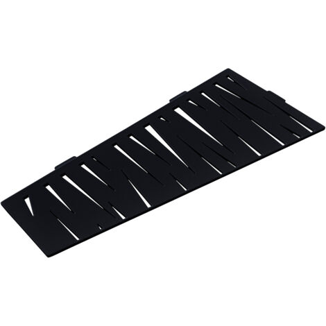 U-Tile – Étagère de douche en acier inox noir 26,2 x 12/7 cm – Fixation sans perçage – Épaisseur 2 mm – Design rectangulaire pour espaces réduits