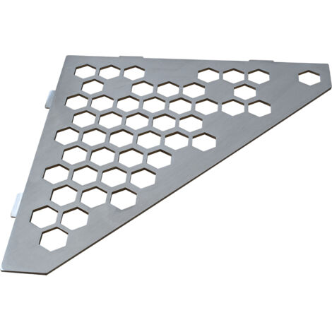 U-Tile – Étagère de douche en acier inox 20,4 x 20,4 cm – Fixation sans perçage – Design pentagone hexagone – Épaisseur 2 mm