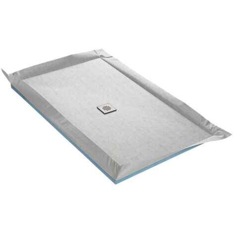 U-Tile – Receveur de douche à carreler 120 x 90 cm – Siphon 360° centré – Natte étanche pré-montée – Évacuation rapide et fluide