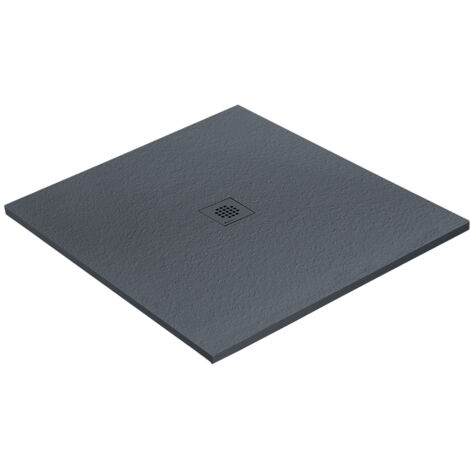 Receveur résine 120 x 120 cm gris granit imitation granit - grille carrée centrée