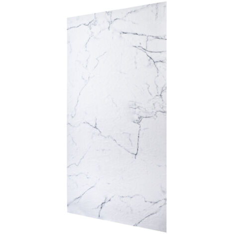 Panneau d'habillage mural 250 x 100 cm x 3 mm résine effet Marbre couleur blanc (1/5)