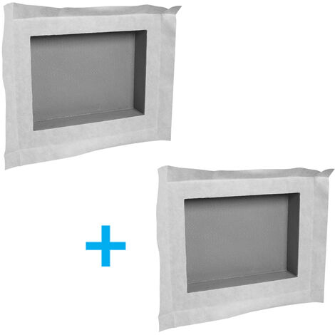 Lot de 2 niches à carreler étanches - formats intérieurs 40 x 30 cm - 9 cm de profondeur