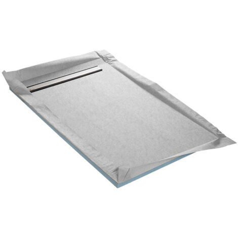 U-Tile – Receveur de douche à carreler monopente – Natte étanche pré-montée – Siphon ultra plat 40mm – Débit 44L/min – 185 x 100 cm