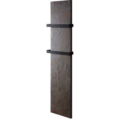 U-Tile – Radiateur électrique vertical 1200W – Pierre naturelle lauze – 200 x 50 cm – Émission infrarouge pour air sain – Installation facile