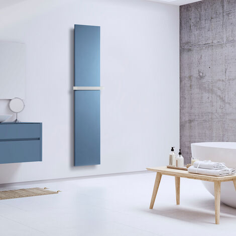 Radiateur électrique Monochrome - coloris bleu intense - 800 Watts - 180 x 40 cm vertical (1/4)