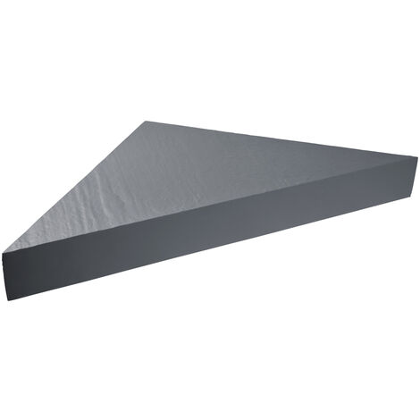 Banc d'angle pour douche en résine imitation ardoise - coloris gris ardoise (1/3)