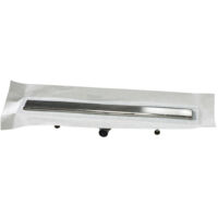 U-Tile – Caniveau de douche 80 cm – Acier inox – Siphon 360° orientable – Débit 44L/min – Bavette d'étanchéité incluse