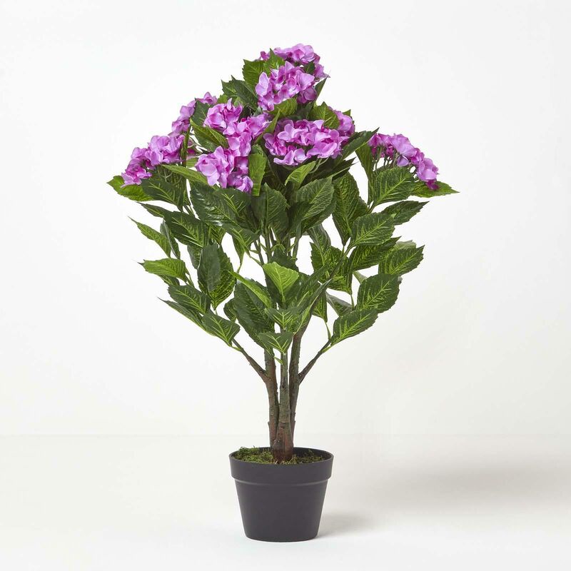 Homescapes Hortensia artificiel lilas en Pot, 85 cm AP1297B