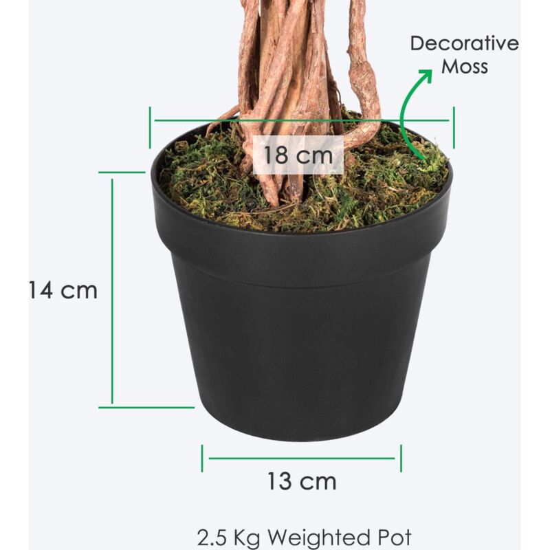 HOMESCAPES Arbre Artificiel Ficus Benjamina, Plante d'intérieur