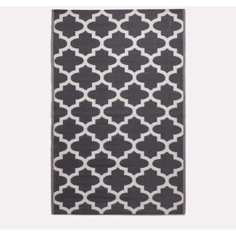 Tapis extérieur terrasse réversible HOMESCAPES Tapis de jardin Nola noir 180x270 cm (1/5)