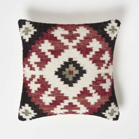 Coussin Patchwork En Cuir Véritable 45x45 Cm – Style Rustique Chic Multicolore Homescapes