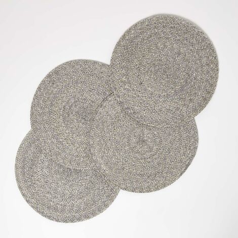 Set De Table Rond Tressé Paris Prix – 38cm – Gris Clair – Neuf Sous Blister